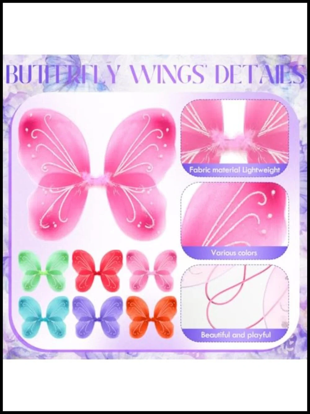 24 Pcs Fairy Wings Butterfly Wings Bulk Princess Costume Accessory for Kids